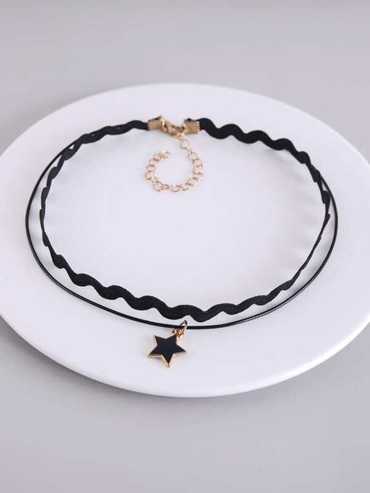 Star Charm Layered Choker for Women