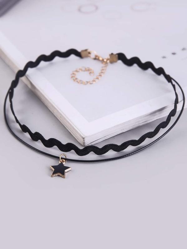 Star Charm Layered Choker for Women