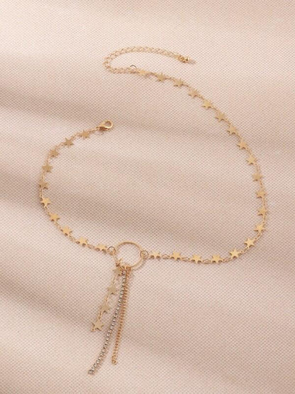 Star Tassel Charm Necklace for Women