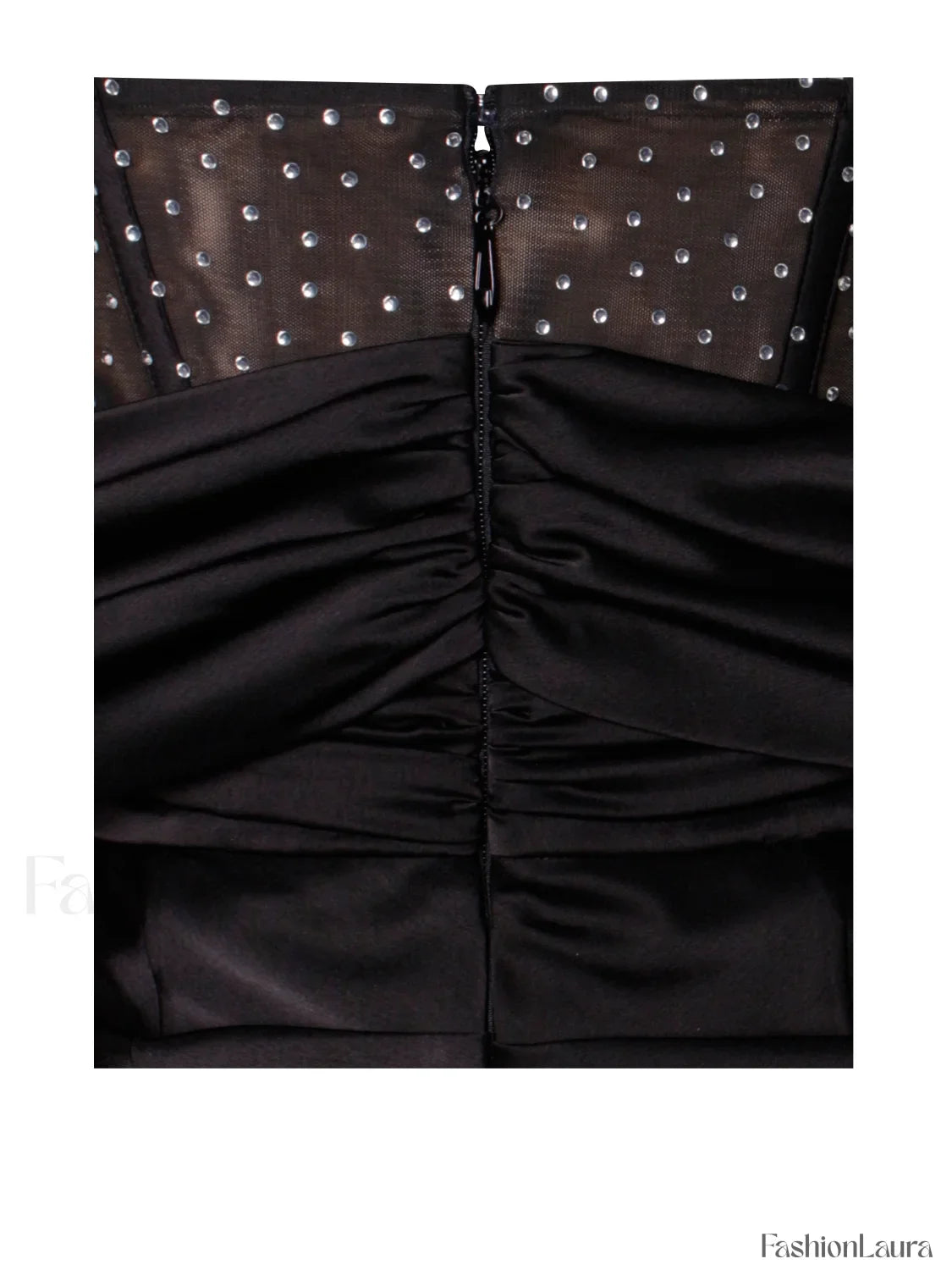 Stella Black Off Shoulder Graceful Crystal Corset Satin Gown
