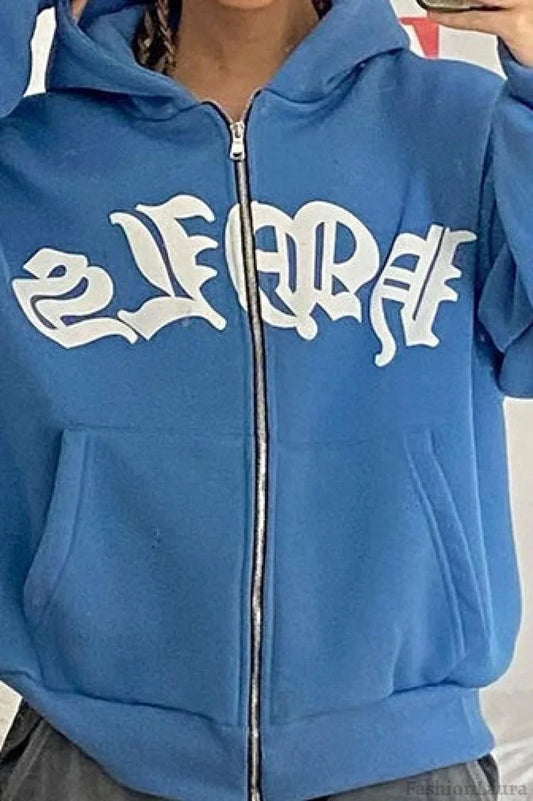 Street Style Zipper Pullover Hoodie