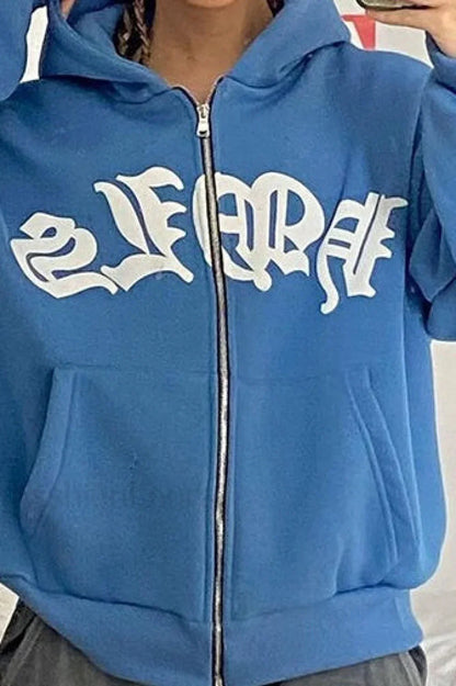 Street Style Zipper Pullover Hoodie