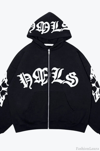 Street Style Zipper Pullover Hoodie
