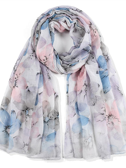 New High Quality Flower Scarf Women Long Scarves Candy Color Shawl Female Hijab Wrap Summer Beachwear Cover-ups for Women
