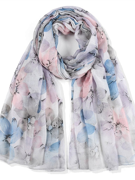 New High Quality Flower Scarf Women Long Scarves Candy Color Shawl Female Hijab Wrap Summer Beachwear Cover-ups for Women