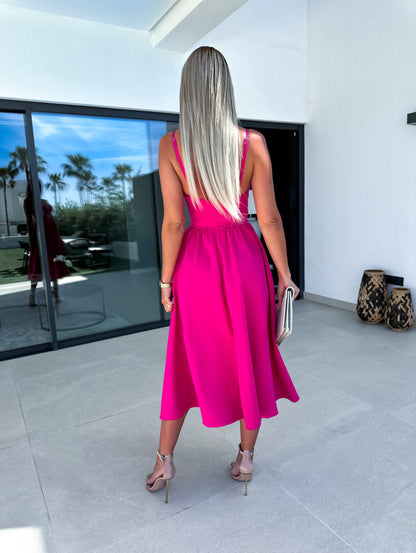 Women's Sumer Midi Dress with Slit | Ideal for Spring/Summer