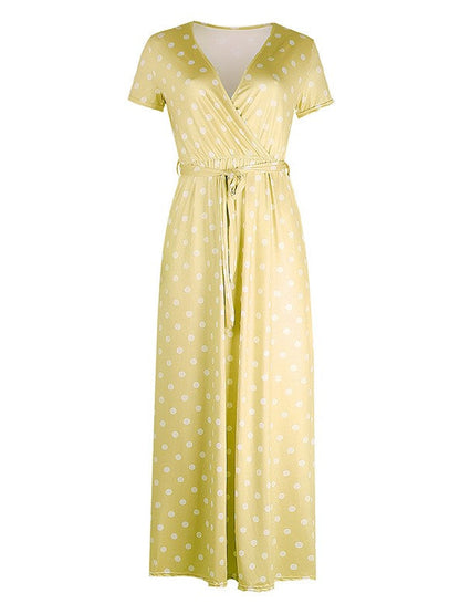 V-neck Polka Dot Dress