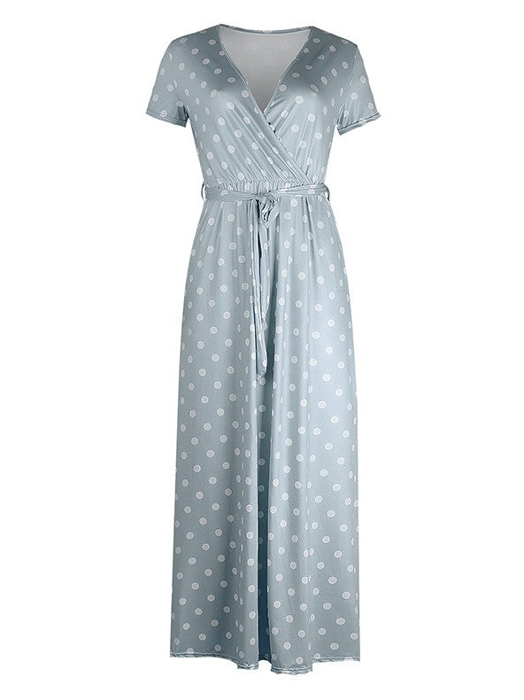 V-neck Polka Dot Dress