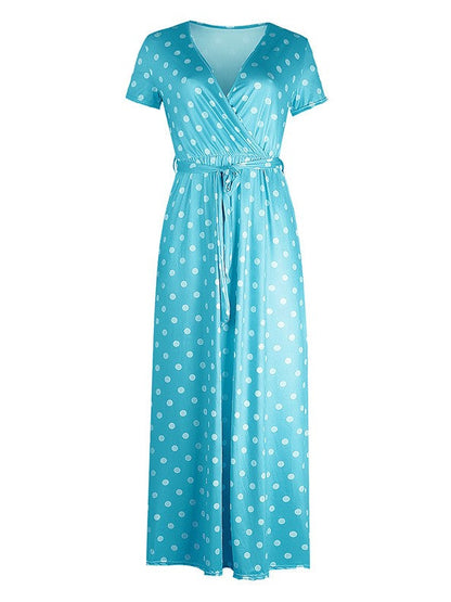 V-neck Polka Dot Dress