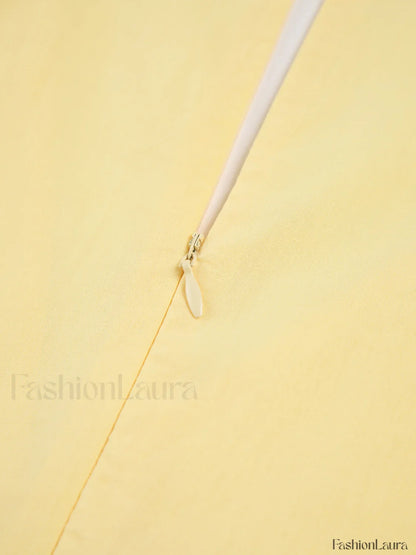 Sunshine Zippered Plunge Trendy Skater Short Dress
