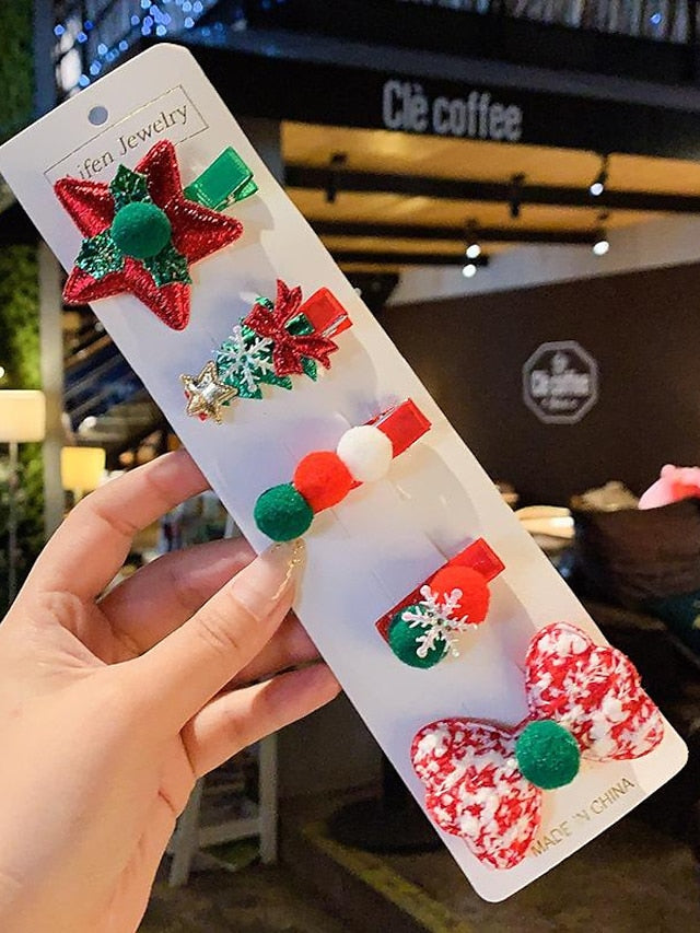 1PC Kid's Hair Accessory Set For Christmas Fabric Style 2 Style 3 Style 4 for Women