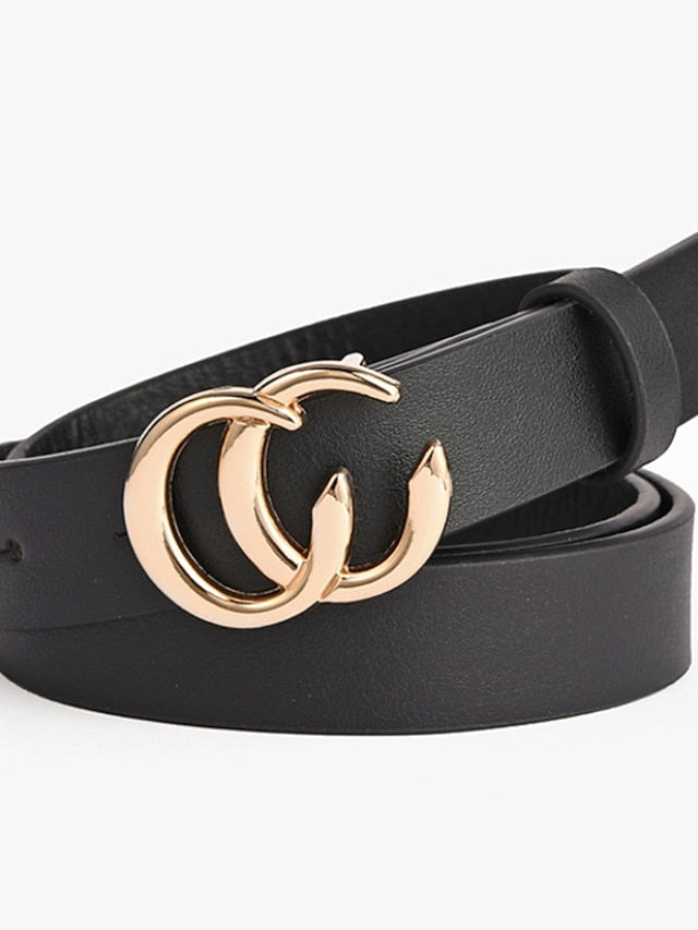 Belt PU White Black Brown Coffee Waist Belt Sport Daily Pure Color / Spring / Summer / Fall / Winter / Alloy for Women