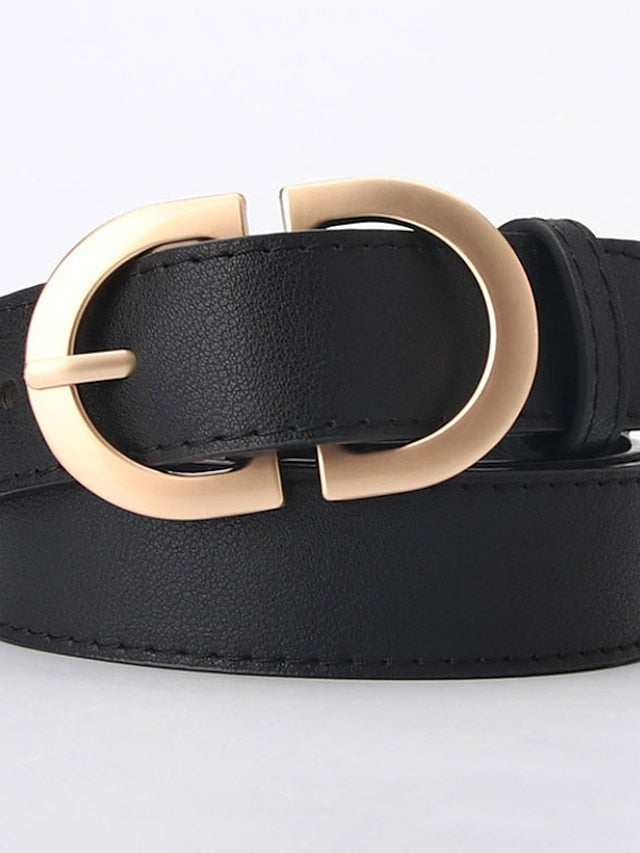 Belt PU White Black Khaki Brown Coffee Waist Belt School Daily Pure Color / Spring / Summer / Fall / Winter / Alloy for Women