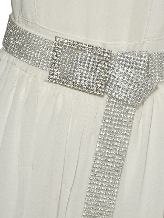 Corset Belt Plastic Rhinestone Buckle Crystal Rhinestone Casual Party Daily Silver Gold for Women