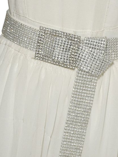 Corset Belt Plastic Rhinestone Buckle Crystal Rhinestone Casual Party Daily Silver Gold for Women