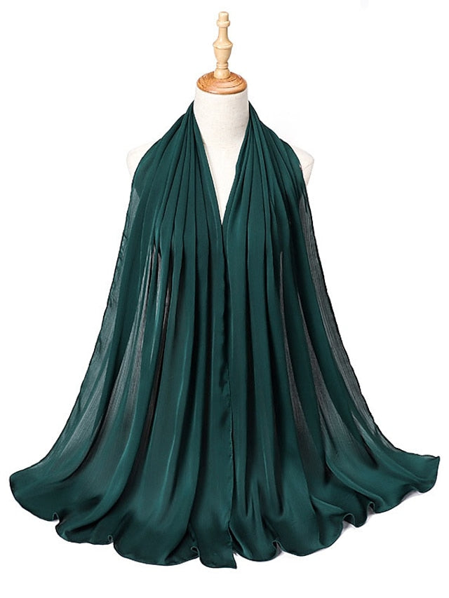 Muslim Scarf Crinkled Shawl Women Abaya Solid Hijab Ramadan Hijabs For Woman Abayas Dress Turban Instant Scarf for Women