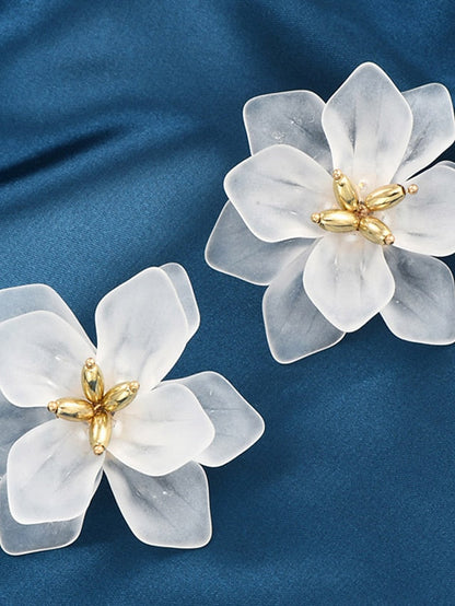 1 Pair Stud Earrings Earrings For Work Birthday Daily Resin Alloy Petal for Women