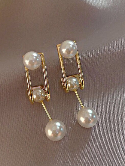 1 Pair Earrings For Pearl Birthday Party Evening Engagement Imitation Pearl Alloy for Women