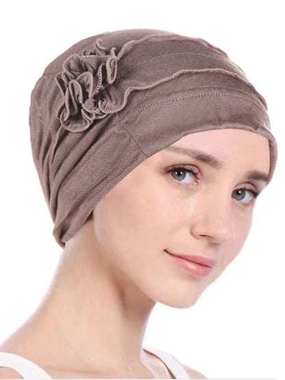 Women Turban Hat African Turban Covers Vintage Plain Head Wraps Soft Beanie Hat Headwear for Female for Women