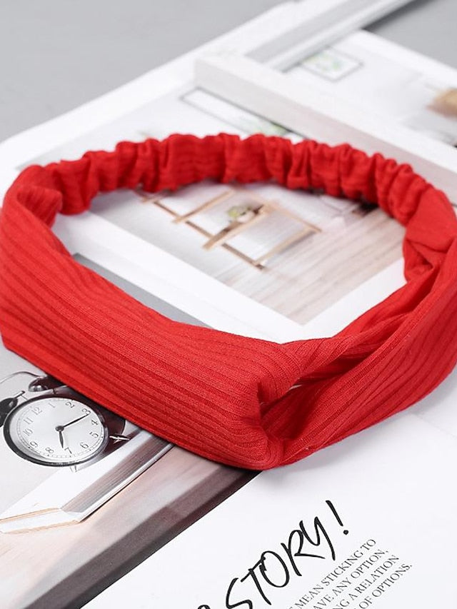 Women Twist Knotted Boho Stretchy Hair Bands Cross Turban for Women