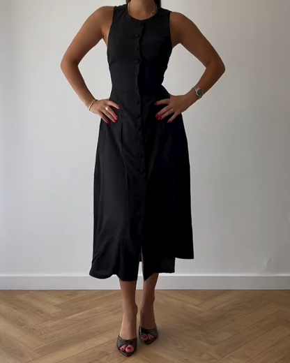 Button Waist Temperament Dress