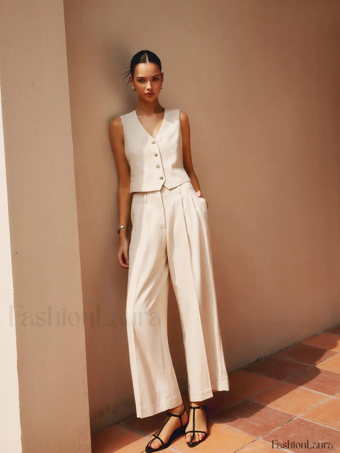 Tailored Button Graceful Suit Waistcoat