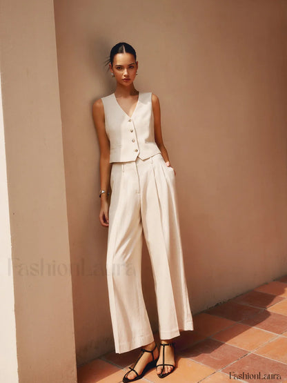 Tailored Button Graceful Suit Waistcoat