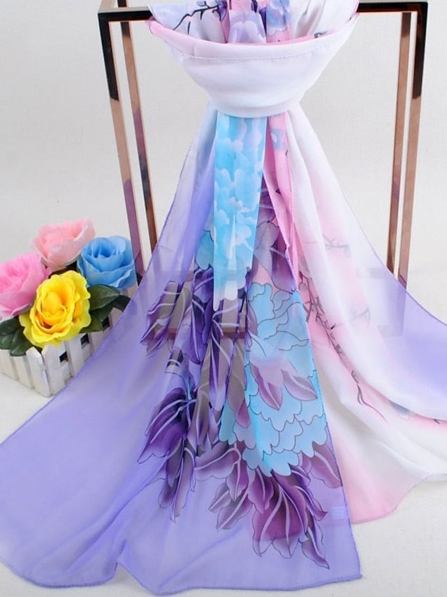 Scarves Daily Holiday Chiffon Vacation Casual Bohemia Sunscreen Outdoor Casual / Daily 1 PC for Women