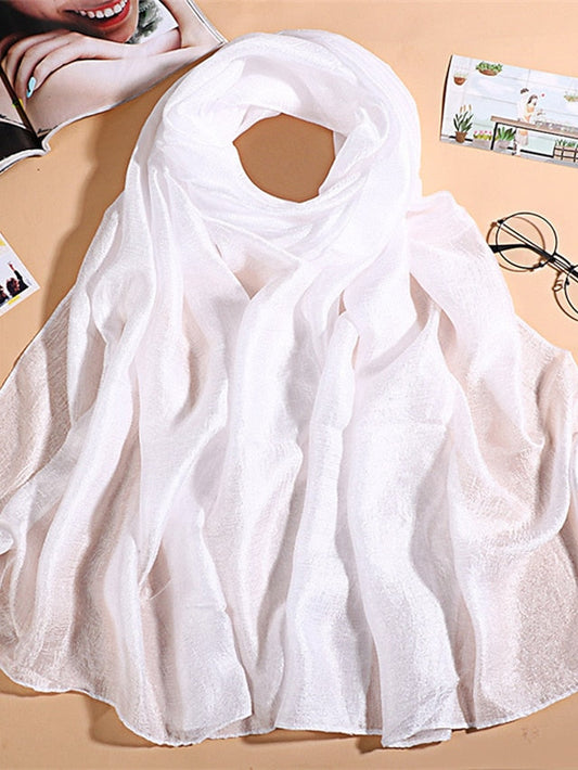 Simple Women Fashion Scarf Plain Solid Shawls Scarves Summer Lady Bandanas Foulard Hijab Party Gift for Women