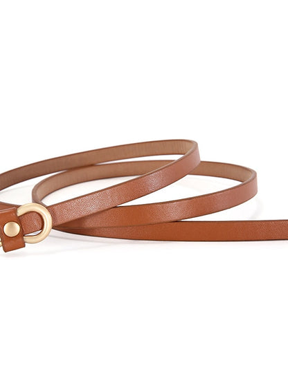 Skinny Belt PU Leather Metal Bucke Plain Casual Work Daily Black White Brown Green for Women