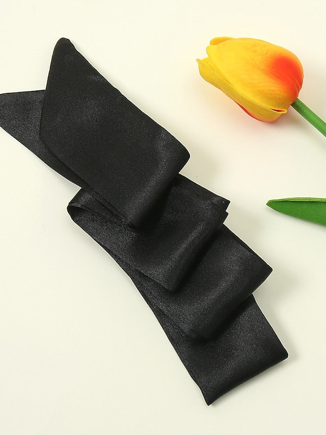 100*4cm Long Skinny Scarf for Lady Neck Tie Solid Silk Hairband Female Ribbon Belt Scarves Headband Bag Decoration for Women
