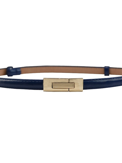 Skinny Belt Party Street Dailywear Holiday Gold Silver Belt Pure Color Blue Fall Winter Spring Summer for Women