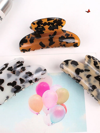 1PC Leopard Hair Claws Hair Claw For Daily Resin Gray for Women