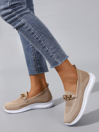 Women’s Casual Slip On Sneakers with Gold Chain Style | Great for Casual Days