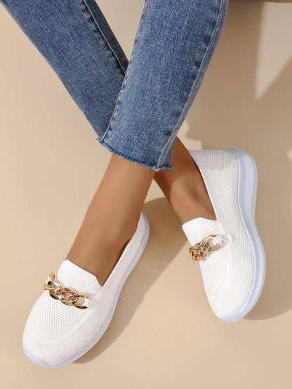 Women’s Casual Slip On Sneakers with Gold Chain Style | Great for Casual Days