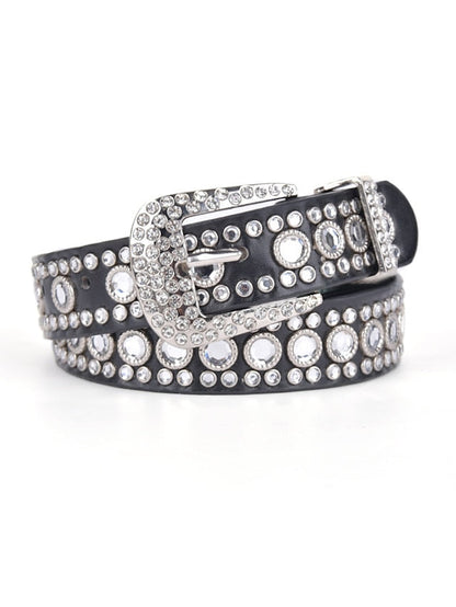 Men's PU Buckle Belt PU Leather Canvas Metal Bucke Crystal Rhinestone Formal Casual Party Daily White Black Yellow for Women