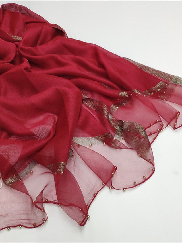 Shawls & Wraps Party Camel Scarf Pure Color Red Blue Pink Fall Spring for Women