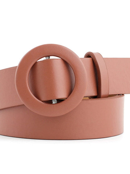 Unisex PU Buckle Belt PU Leather Sliding Buckle O-ring Casual Classic Party Daily White Black Pink Red for Women