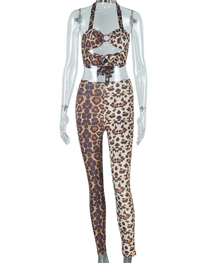 Leopard Print Trouser Set
