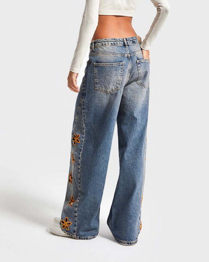 Embellished High-Waist Jeans
