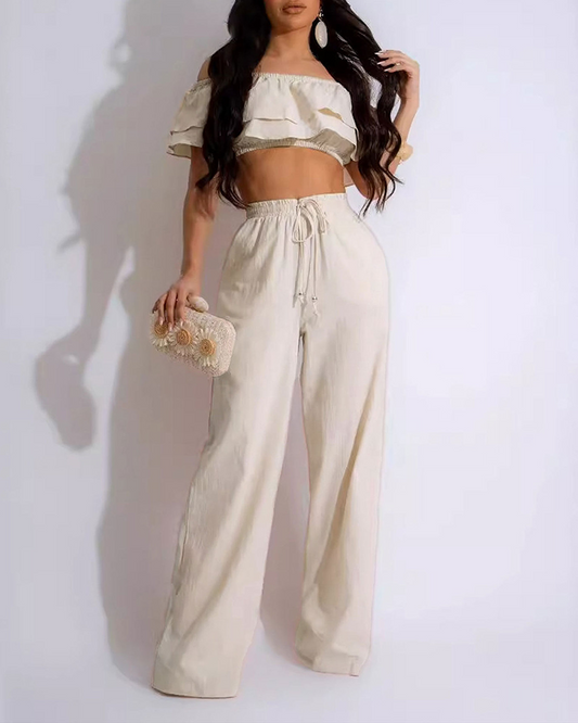 Ruffled Trouser Suit