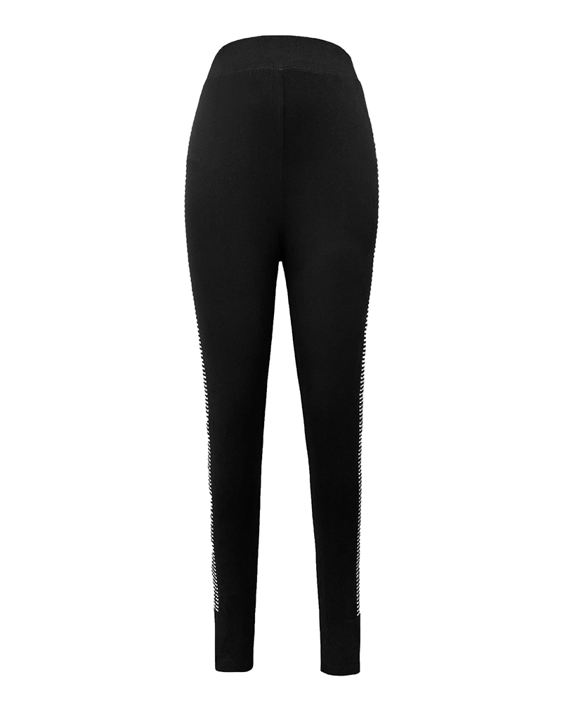 Rhinestone Slim-Fit Trousers