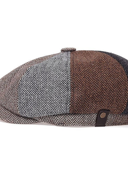 Hat Beret Hat Black Light Brown Brown Outdoor Street Dailywear Print Stripe Windproof Comfort Breathable for Women