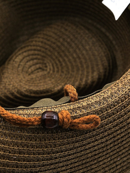 Ethnic Style Hat Cowboy Men Straw Panama Hat Belt Cow Decorate Wide Brimmed Hats For Summer Khaki Women Hat New Arrival for Women