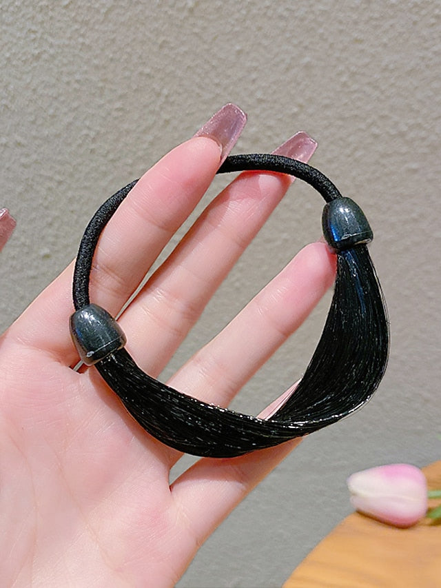 1pc Hair Ties Scrunchie For Street Daily Holiday Festival Head Minimalist Rubber Black Brown Coffee for Women