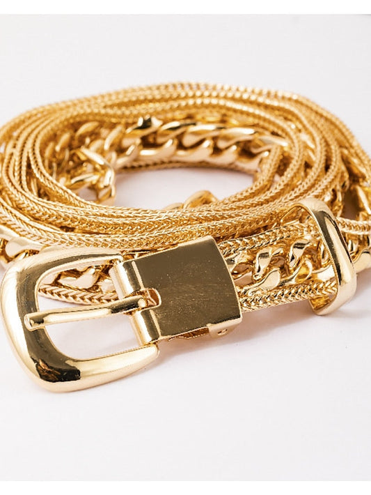 Belt Alloy Silver Gold Chain Party Dress Bar Solid Color / Spring / Summer / Winter for Women