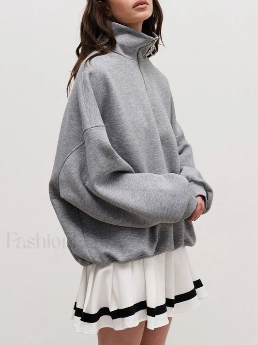 The Way To Trendy Go Zippered Sweatshirt