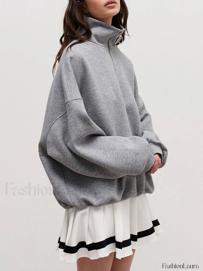 The Way To Trendy Go Zippered Sweatshirt