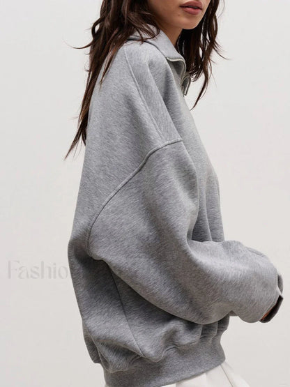 The Way To Trendy Go Zippered Sweatshirt