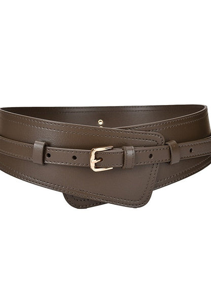 Belt Faux Leather White Black Camel Khaki Orange Wide Belt Outdoor Street Dailywear Holiday Pure Color / Spring / Summer / Fall / Winter for Women